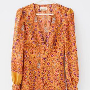 Michelle Plunging Long Sleeve Mini Dress NWT